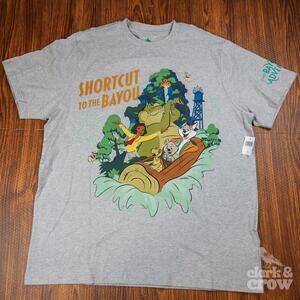 Disney Parks 2024 Tiana Princess Bayou Shortcut Graphic T Shirt Gray XL NWT